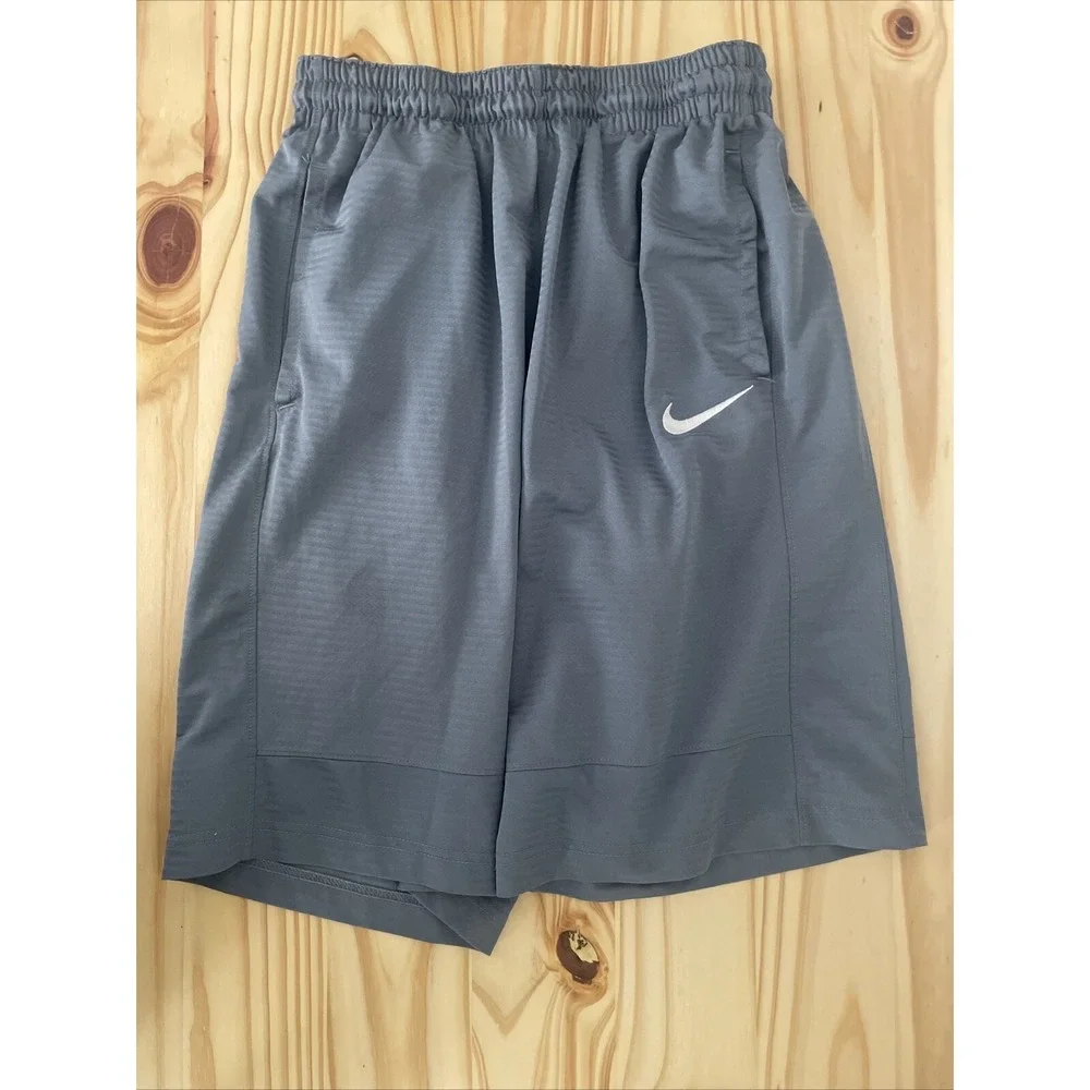 Men's Nike Gray Basketball Shorts Sz Small Thailand Long Athletic Gym String - Picture 1 of 8